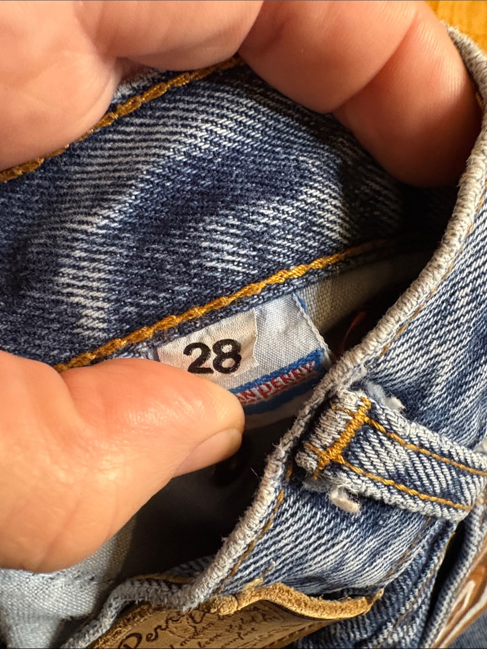 Miss Selfridge Vintage Vibe Blue Distressed Denim Heart Pocket Shorts Size 28 - Picture 5 of 6